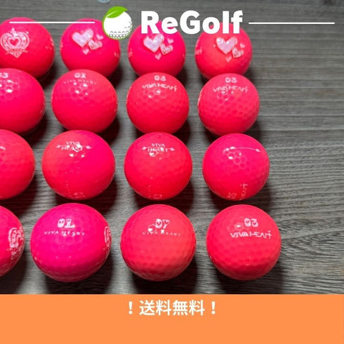 【中古】 ロストボール ビバハート ピンク 年式混合 20球 ACランク ゴルフボール リゴルフ